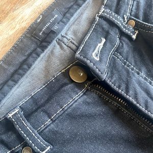 2017 Universal Standard washed black crop kick flare stretch jeans